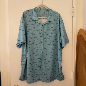 Kahala Fish Print Men's Aloha Shirt 2XL UPF